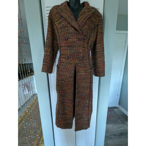 Lily & Taylor Designer Tweed Double Breasted Long Line Coat 18 Wool Crystal - Picture 2 of 11